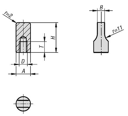 Porcas borboleta versão estreita no modelo Hygienic DESIGN